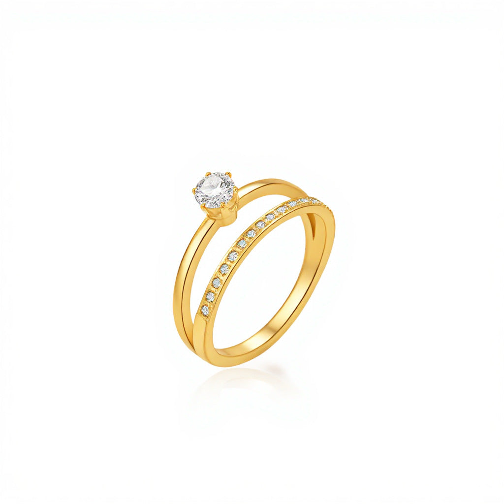 Design Cross Zircon Female High Sense Ring