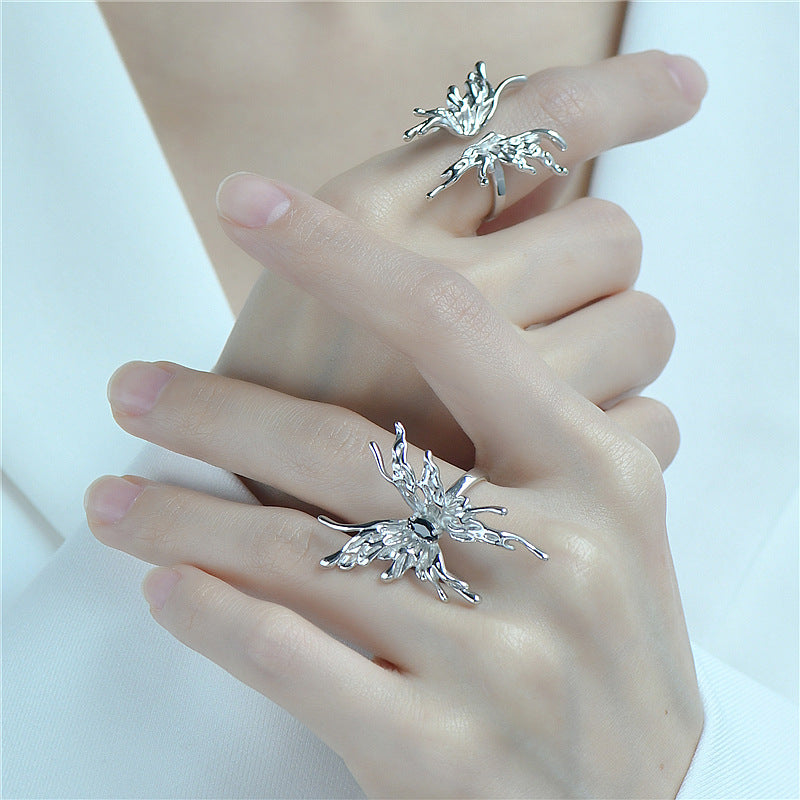 Liquid Biochemical Butterfly Sterling Sier Exquisite Rings