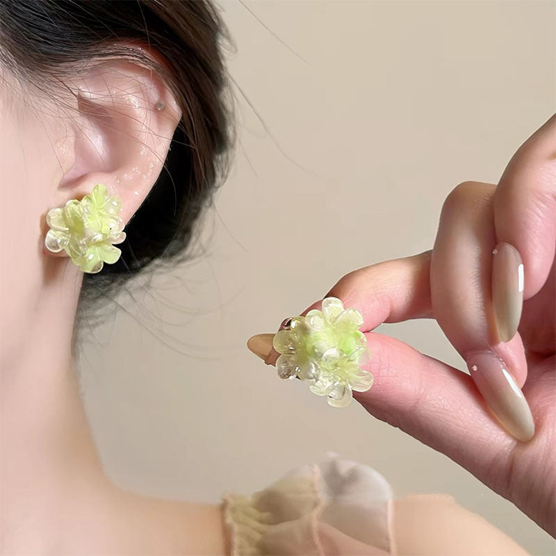Women's Early Summer Oxygen Gradient Colored Flower Super Hot Unique Earrings