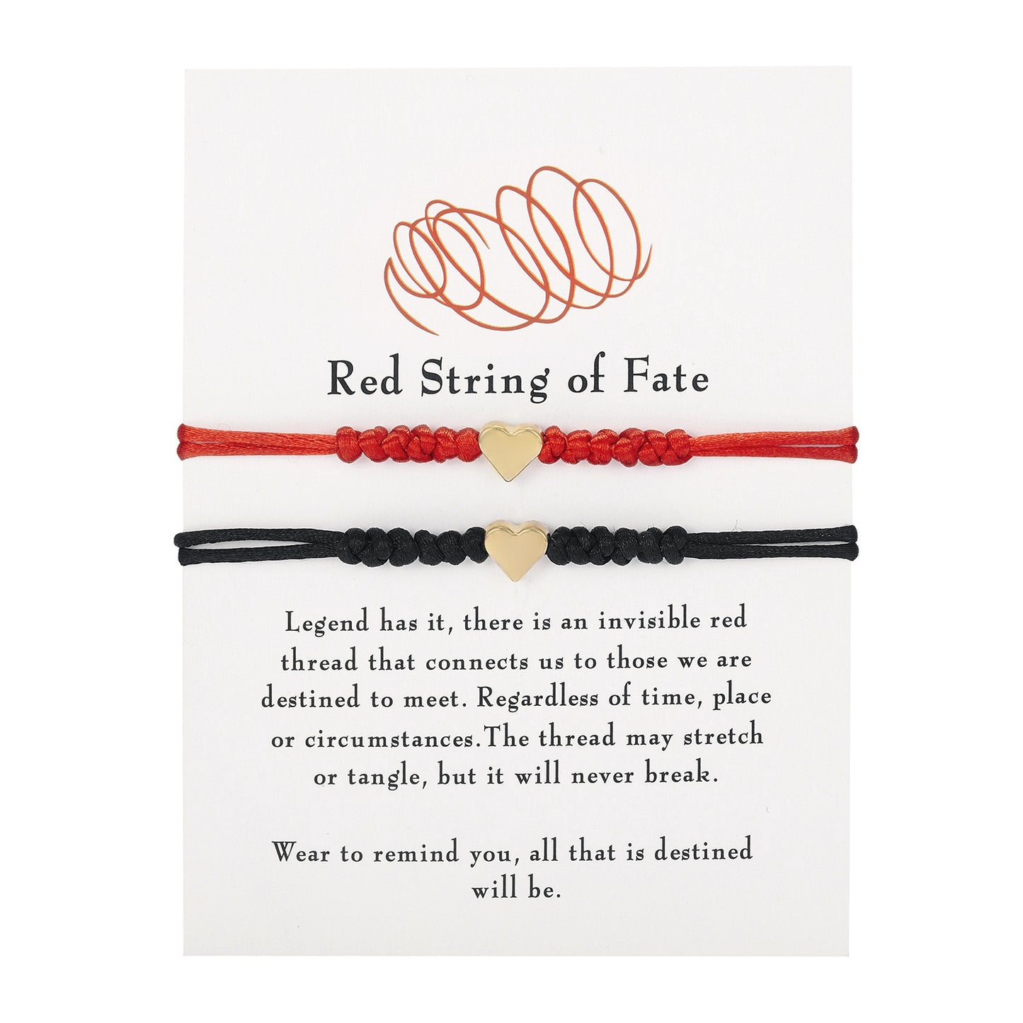 Red Rope Woven Length Adjustable Couple Paper Bracelet