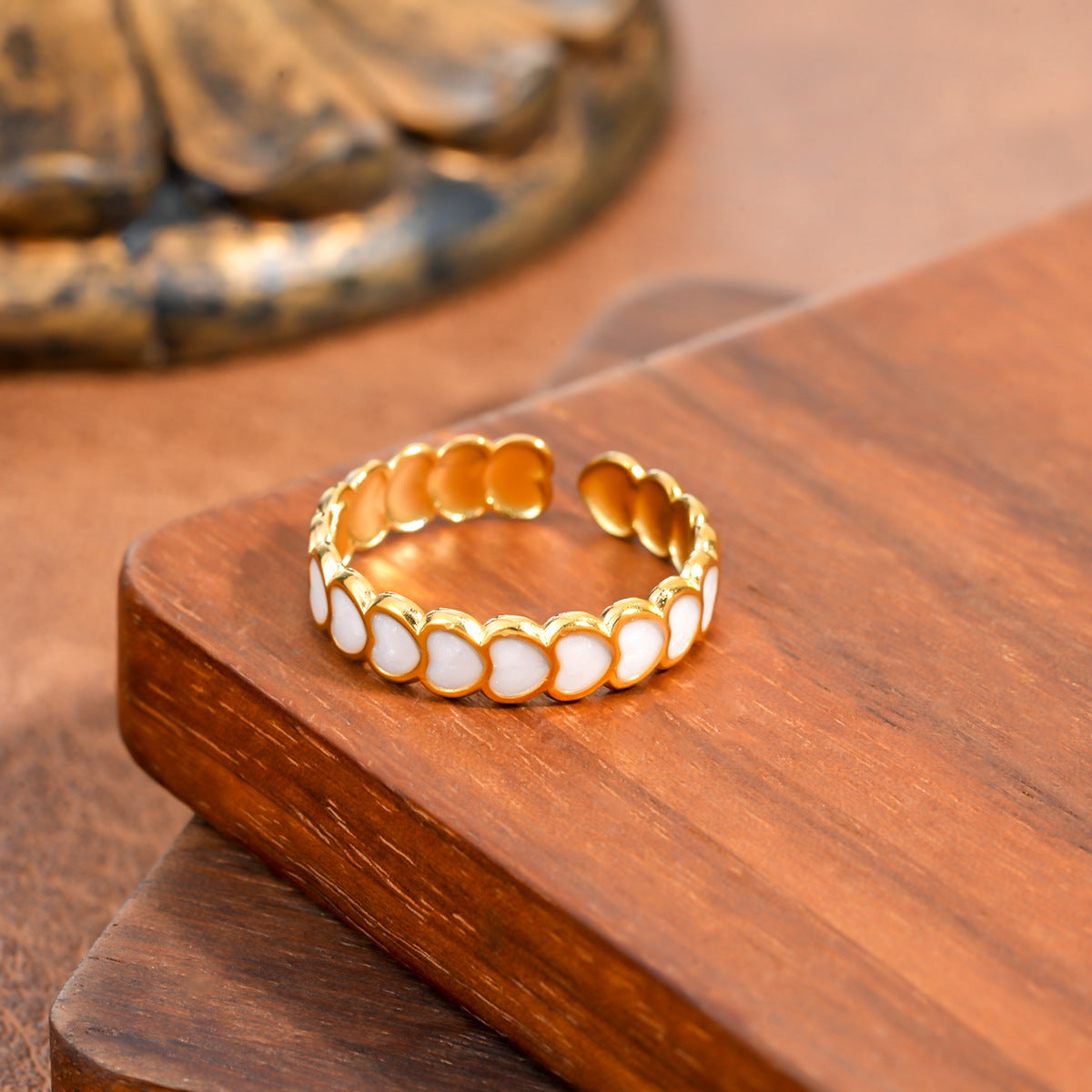 Colorful Flowers Dribble Sst Gold-plated Fashion Rings