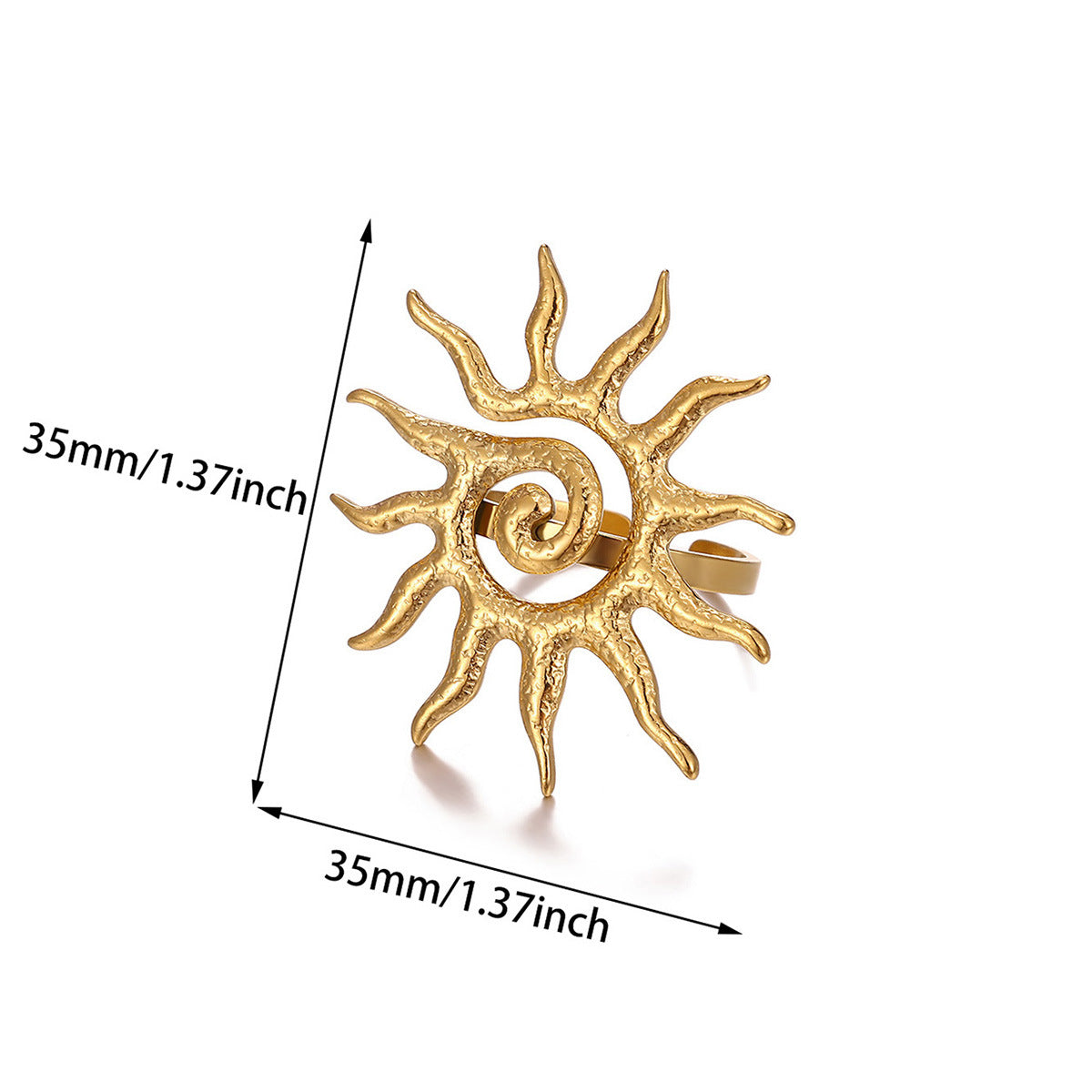 Women's Titanium Steel Retro Natural Stone Design Ring
