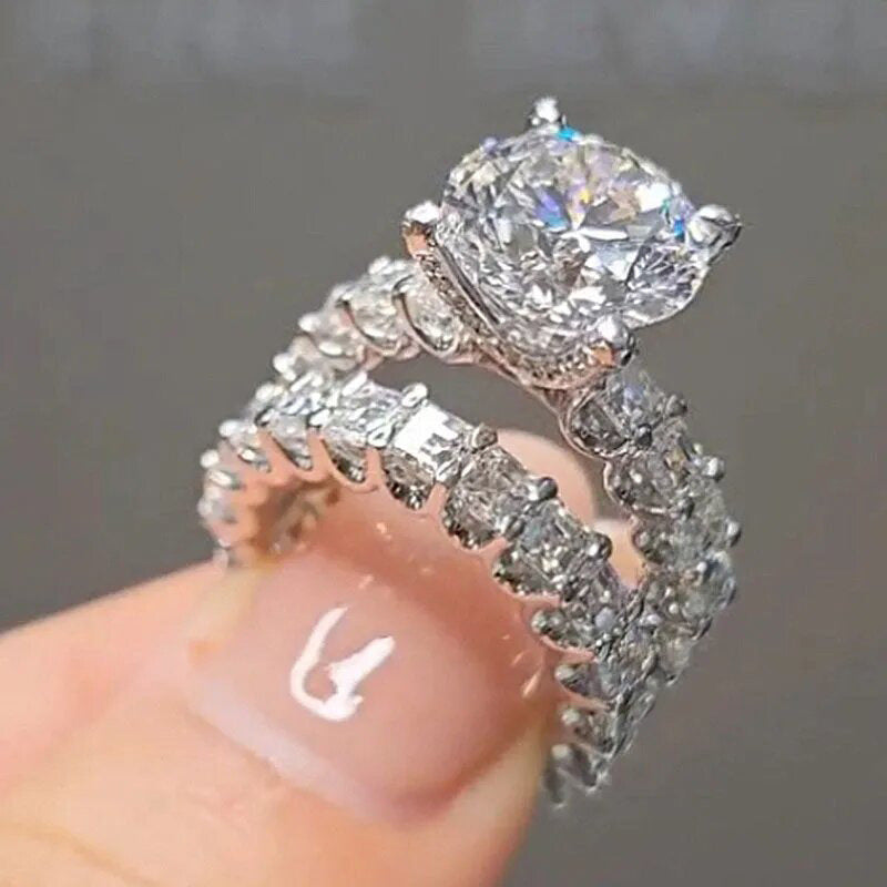 Women's Luxury Party Inlaid Couple Wedding Old Money Ring