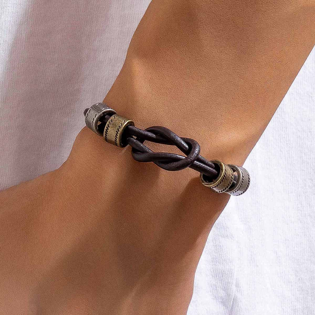 Herren Hop Cool Leder Einfache Mode Vintage Armbänder