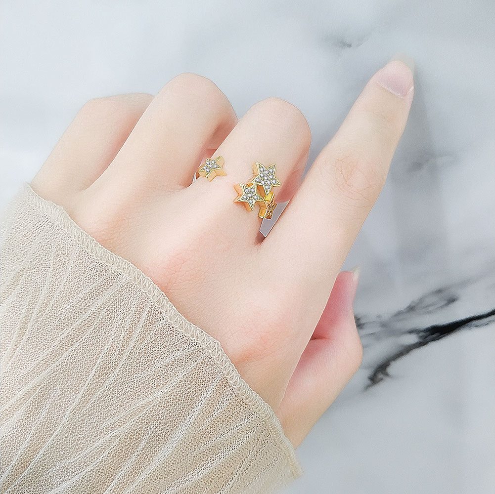 Sweet Full Diamond Starry Sky Opening Rings