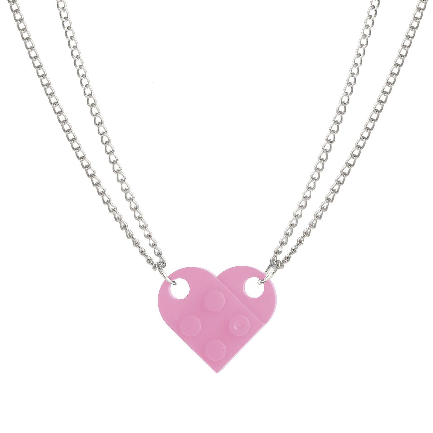 Simple Love Hanging Card Pendant Double Necklaces