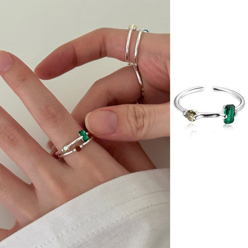 Sense Elastic String Small Pieces Of Sier Female Ring
