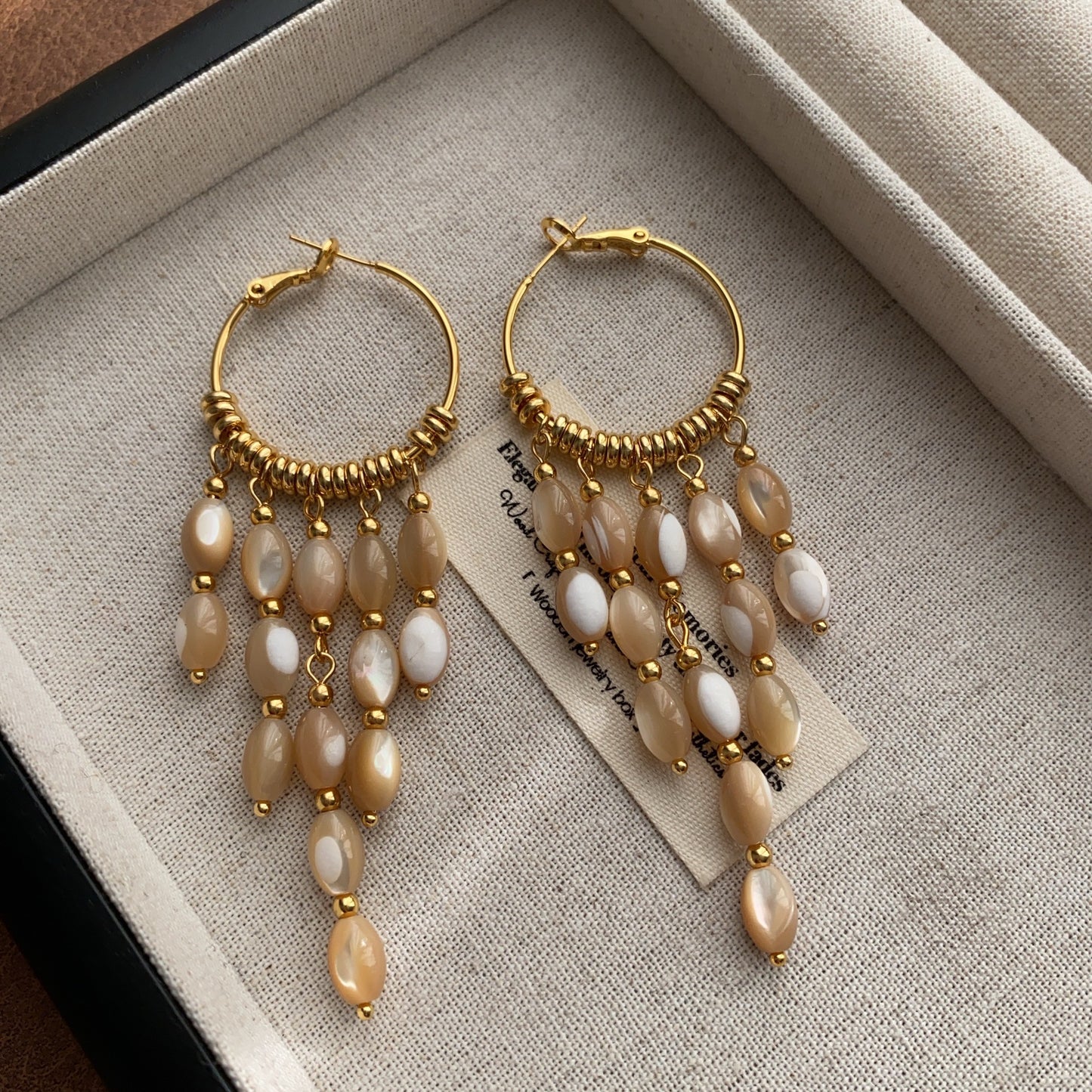 Women's Shell Pearls Tassel High Sense Minority Fashion Entry Lux Elegant Rings