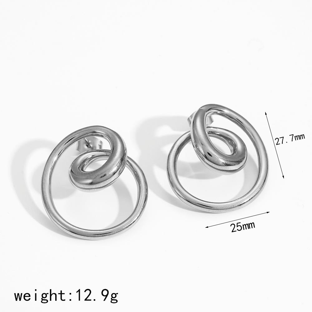 Stainless Steel Female Minority Simple Irregular Earrings