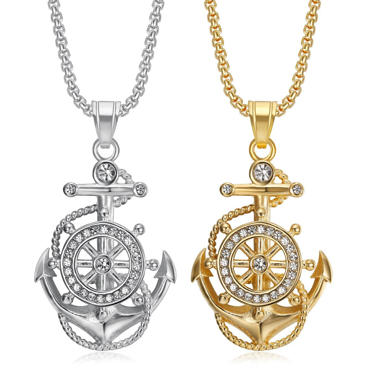 Hop Ear Metal Alloy Diamond Boat Necklace