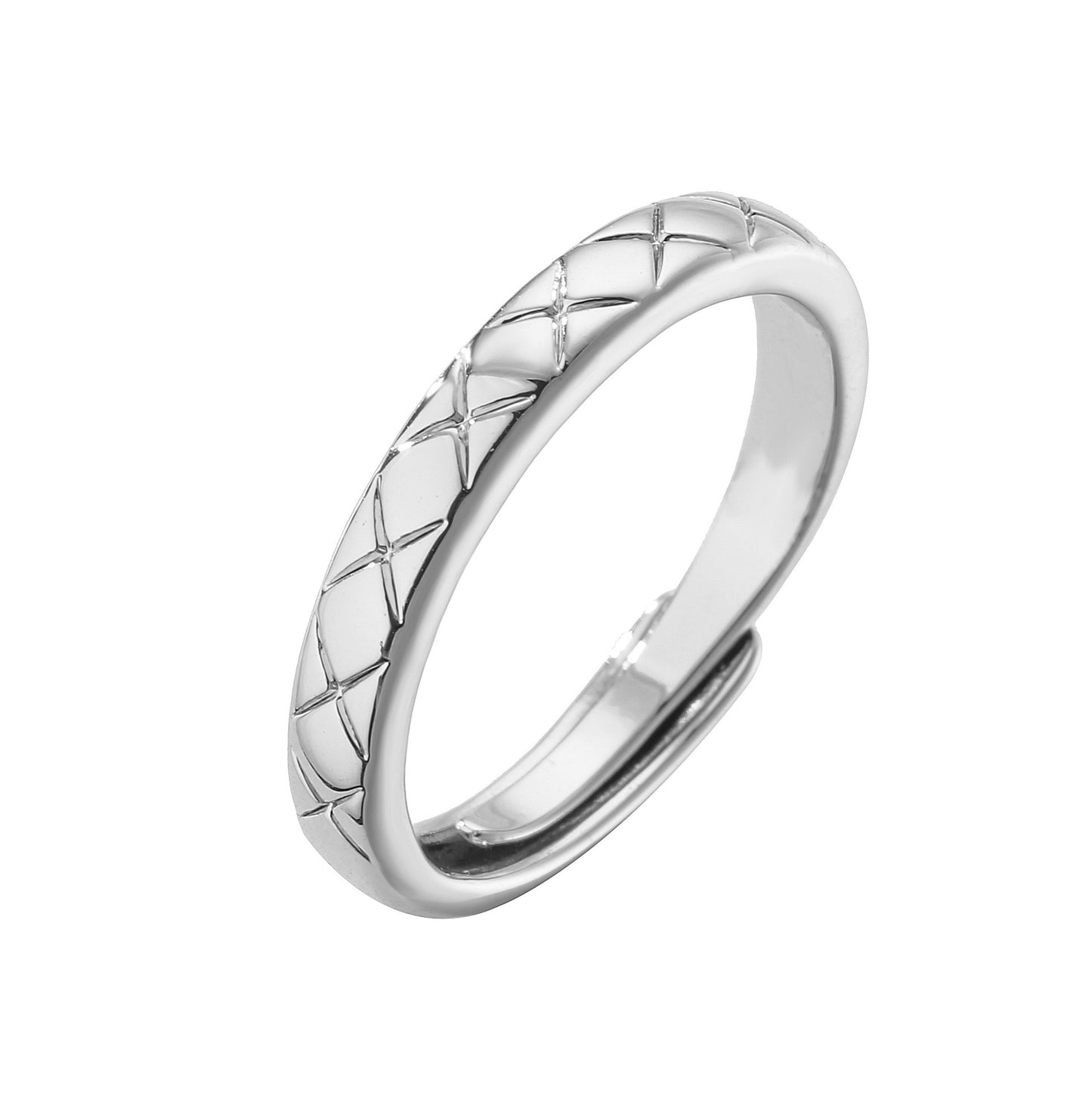 Style Diamond Plaid Zircon Pair For Rings