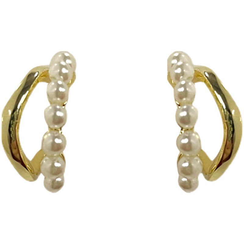 Shaped Pearl Trendy Niche Design Advanced Earrings