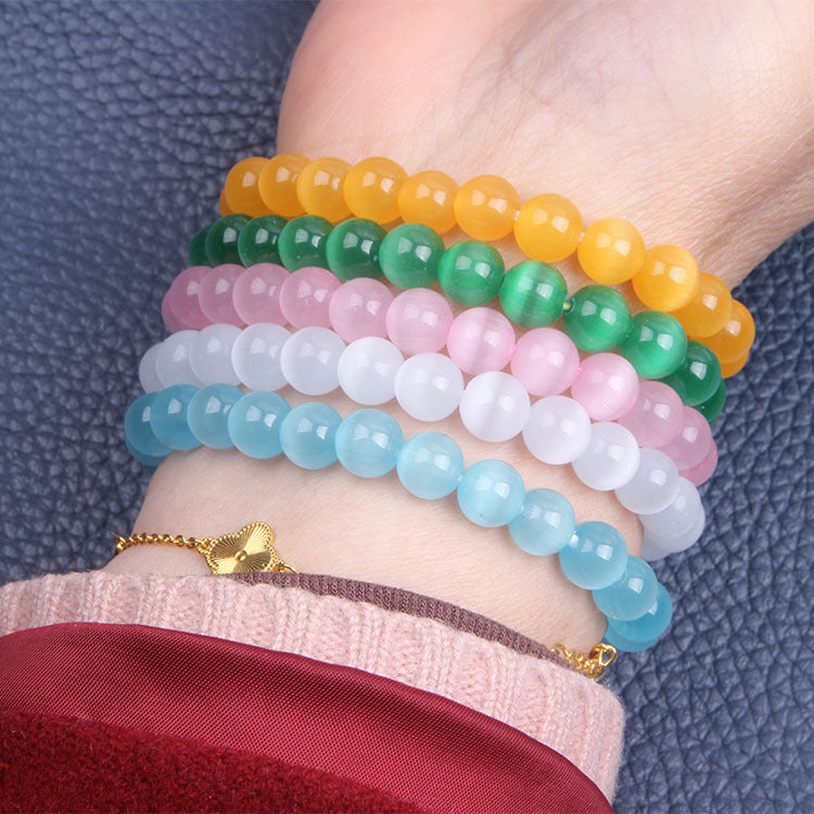 Men's Eye Round Beads Lucky Lady Fresh Simple Bracelet