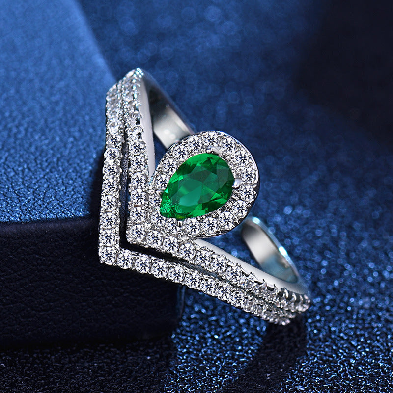 Women's Blue Sapphire Moissanite Trendy Unique Design Rings