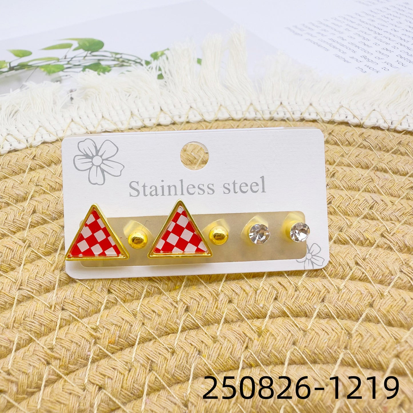 Women's Love Heart High-grade Stainless Steel Diamond Wild Trendy Golden Ear Stud Earrings