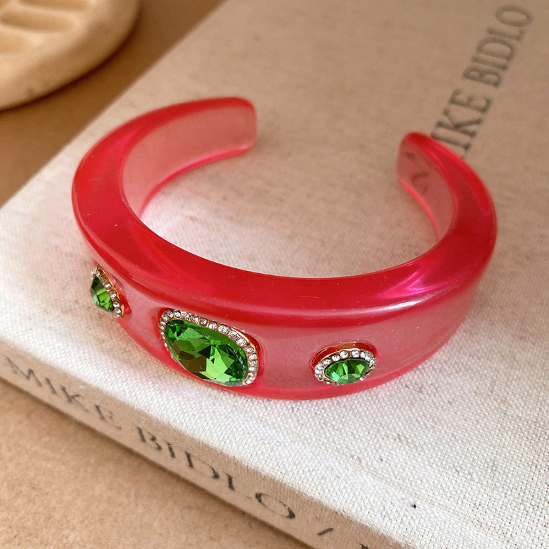 Vacation Style Acrylic Round Open-ended Fresh Sweet Niche Bracelet