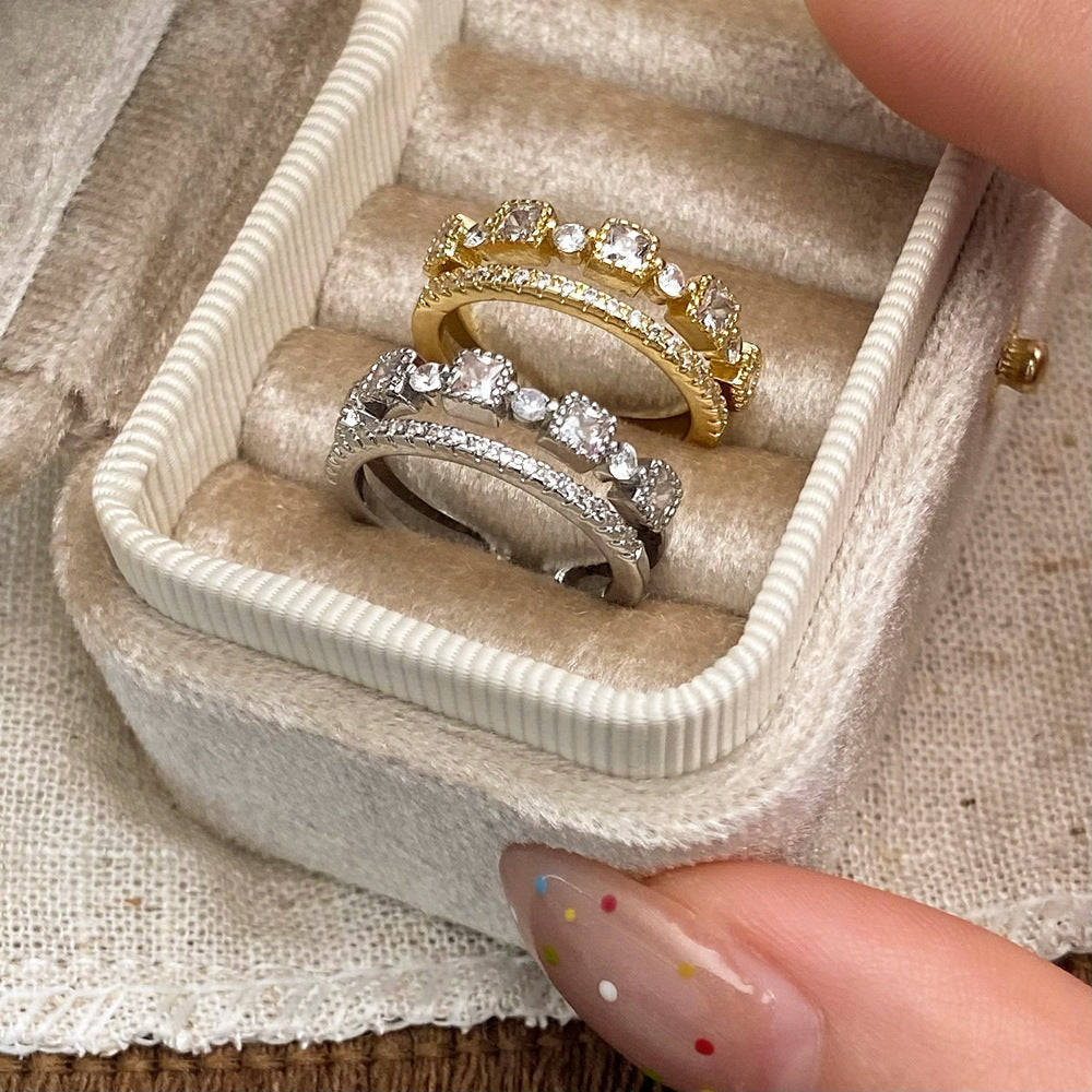 Women's Simple Light Luxury Trendy Open Couple Little Finger Fashionable Rings