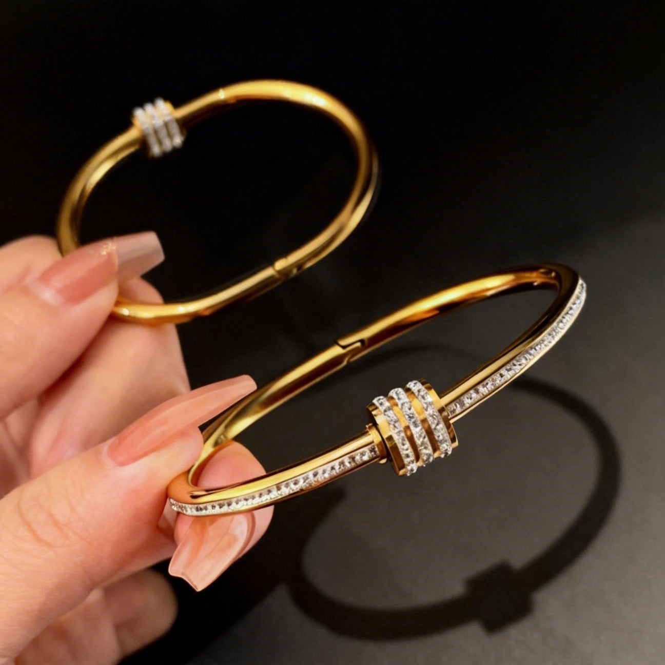 Stainless Steel Small Waist Diamond Titanium Bracelets
