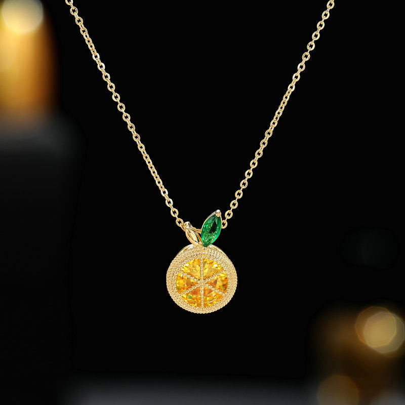 Summer Super Fairy Sweet Temperament Girlish Heart Fresh Fruit Lemon Necklaces