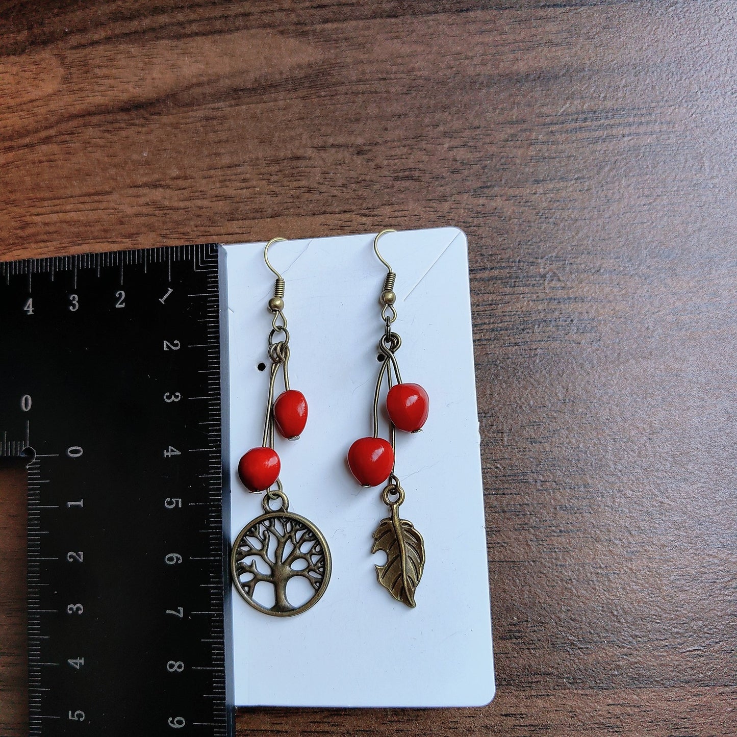 Wooden Chinese Style Art Retro Ear Clip Golden Bell Bodhi Earrings
