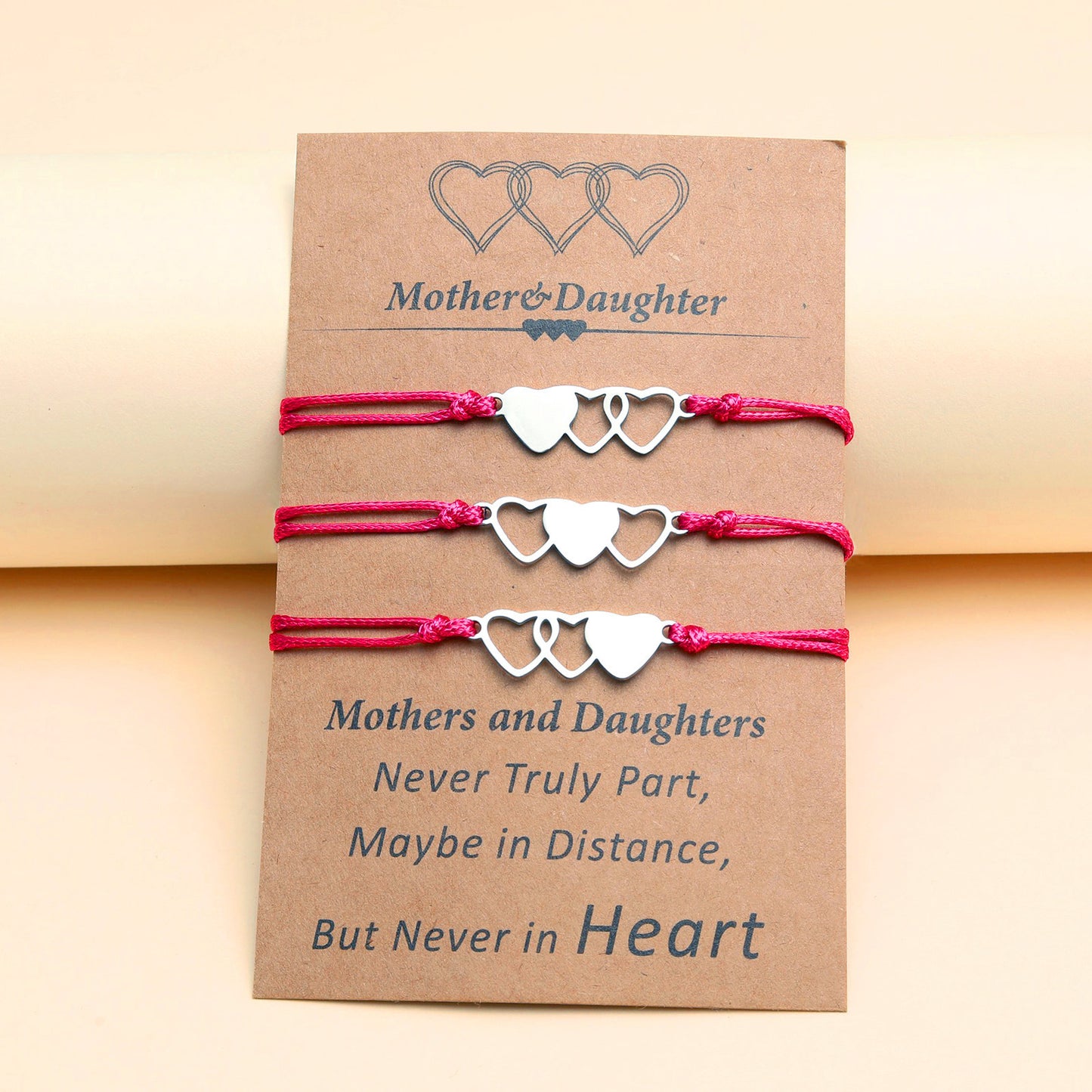 Stainless Steel Heart-shaped Hand Weaving Carrying Bracelets