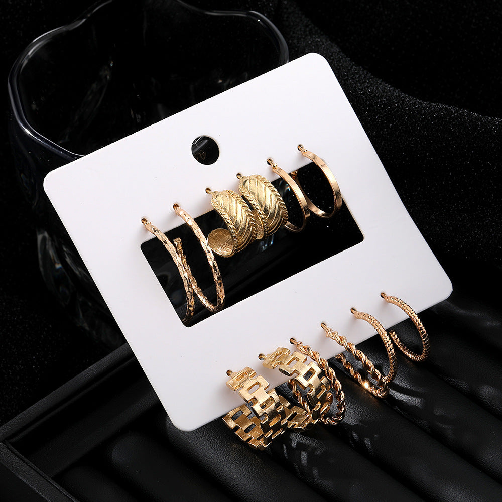 Luxury Ornament Card Creative Golden Watch Earrings