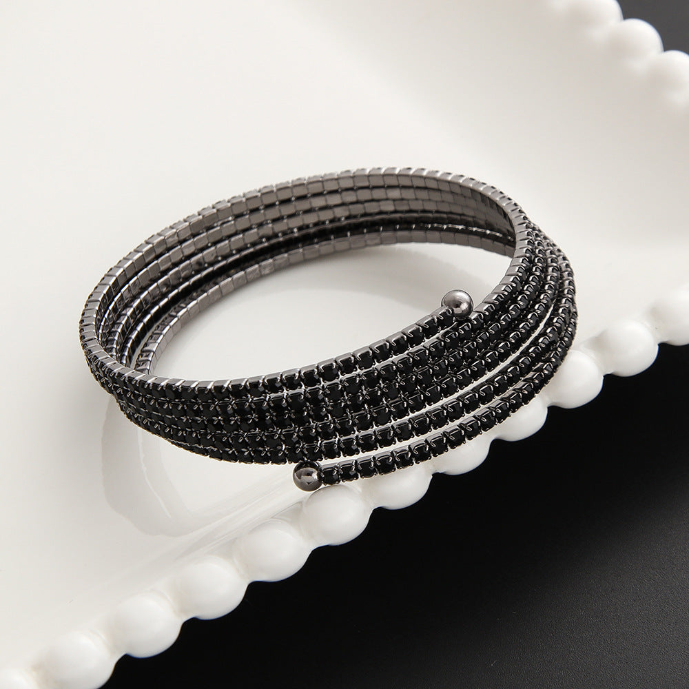 Women's Steel Wire Elastic Fashion Simple Rhinestone Bracelet