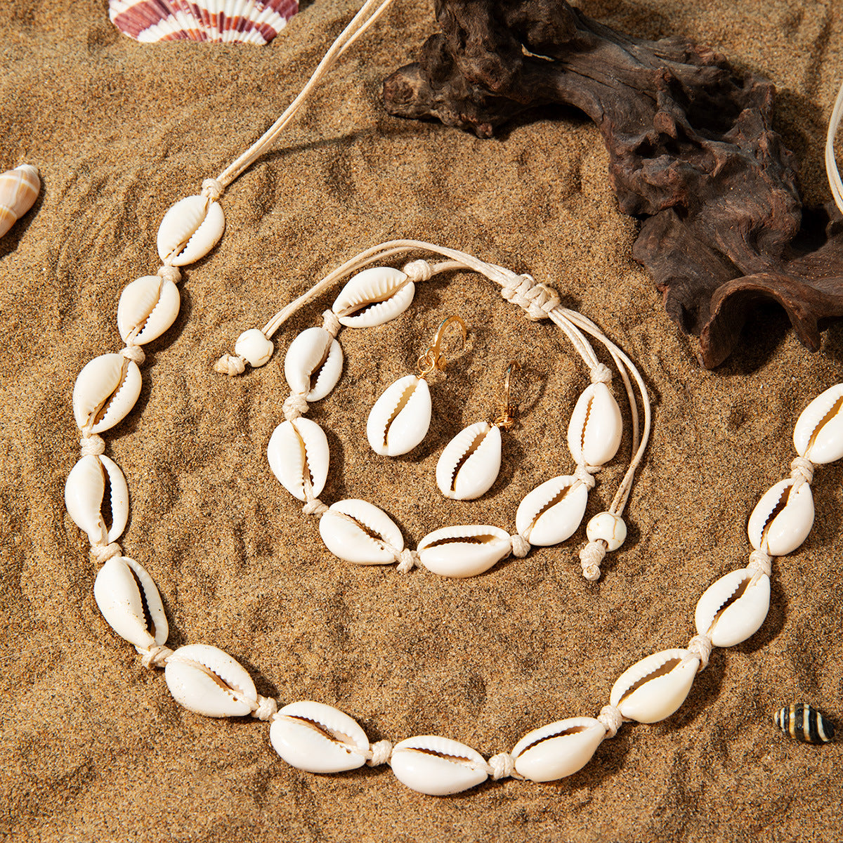 Bohemian Vacation Style Fashion Simple Shell Short Jewelry Set