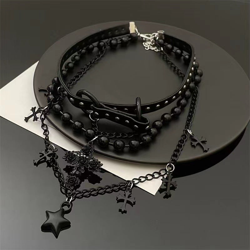 Dark Night Thorn Cross Female Hot Necklaces