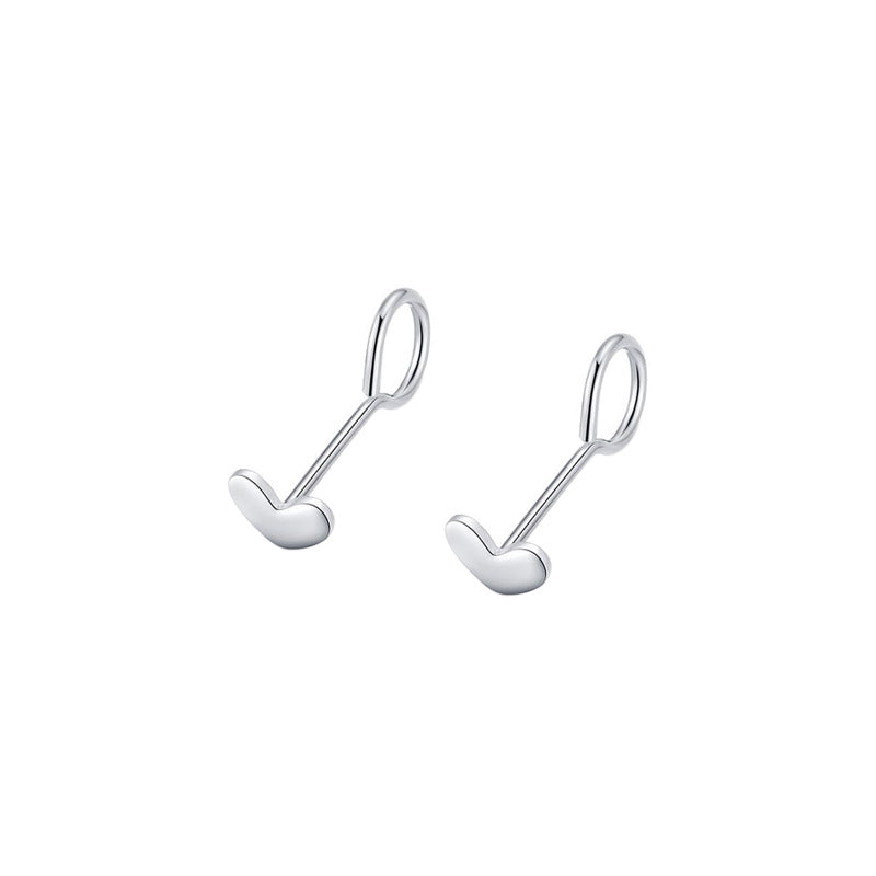 Women's Sterling Sier Hook Simple Mini Small Earrings