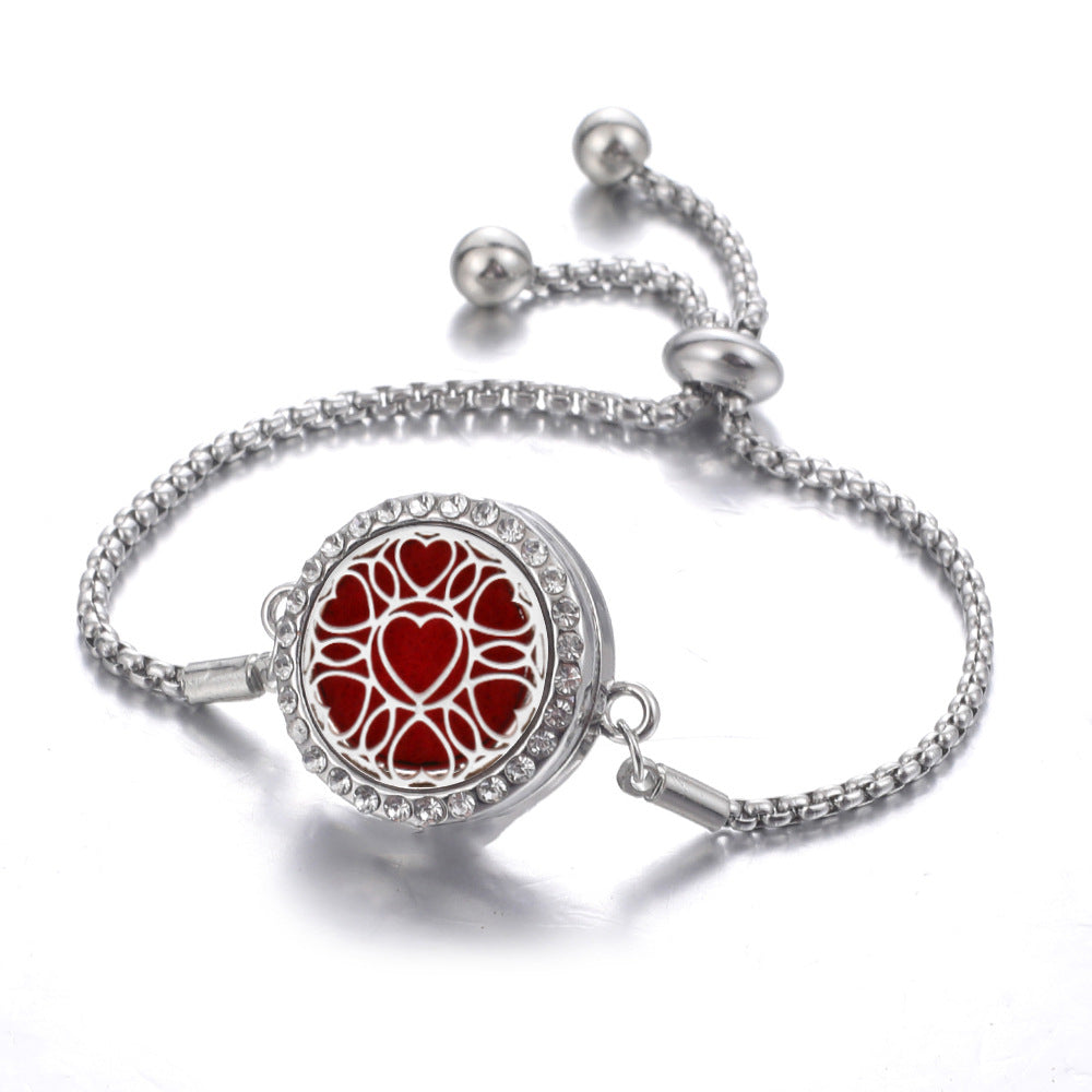 Steel Hollow Oil Lucky Tree Open Box Bracelet