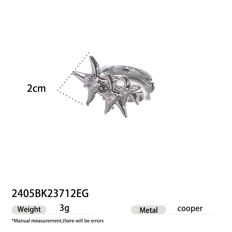 Style Neutral Fashion Commuter Niche Design Cold Zircon Without Pierced Ear Clip