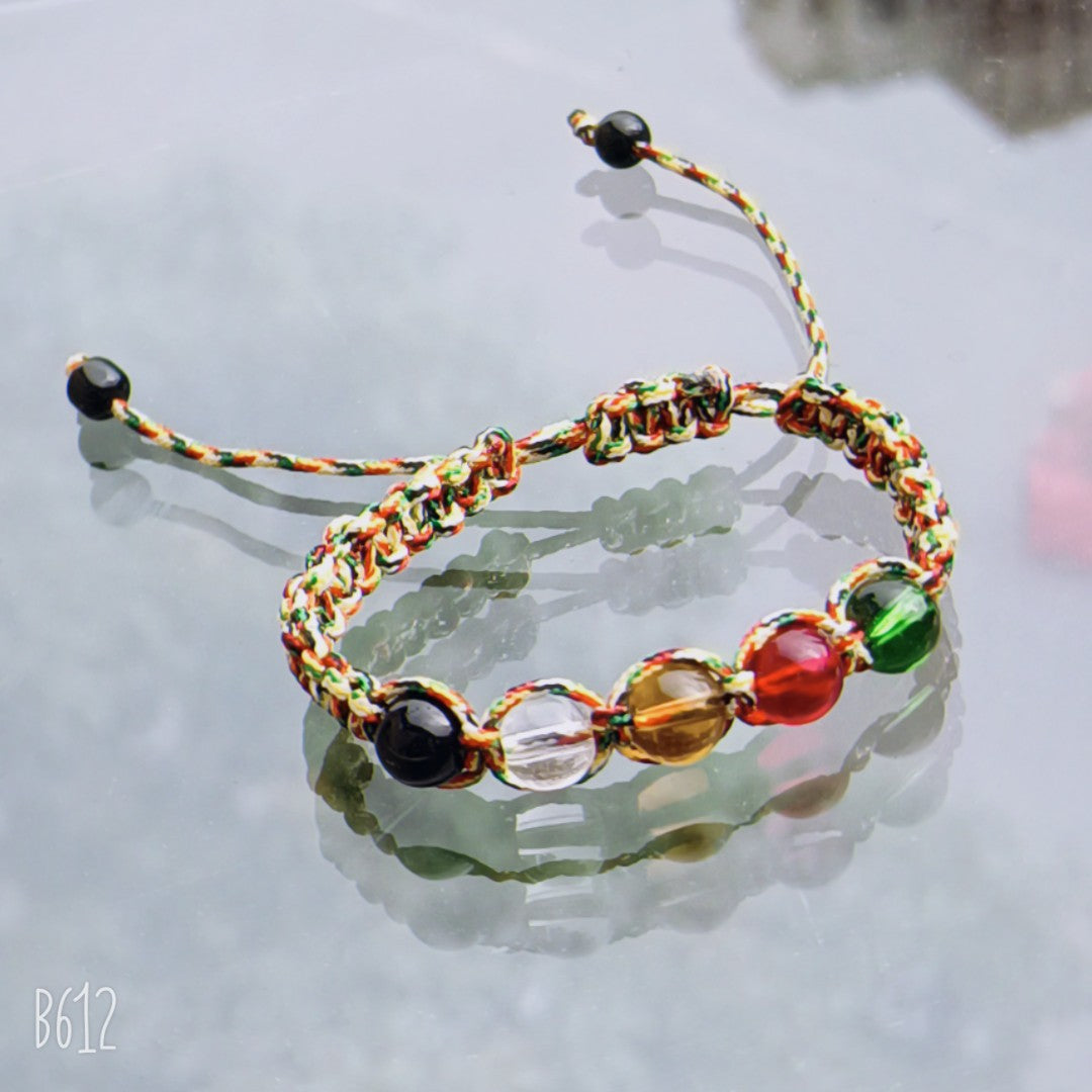 Bracelet de cheville en corde rouge en cristal de jade, deux bracelets