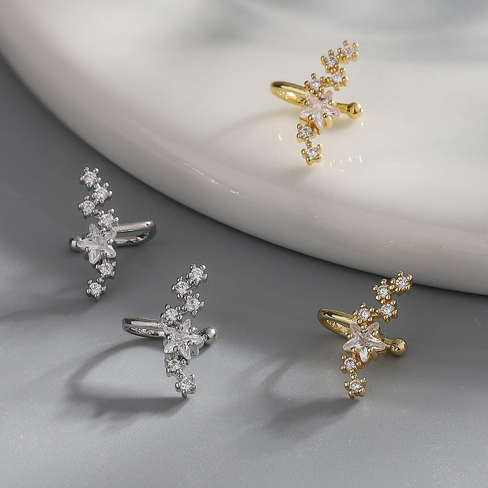 Temperamental Big Dipper Female Niche Personality Indie Rhinestone Ear Clip