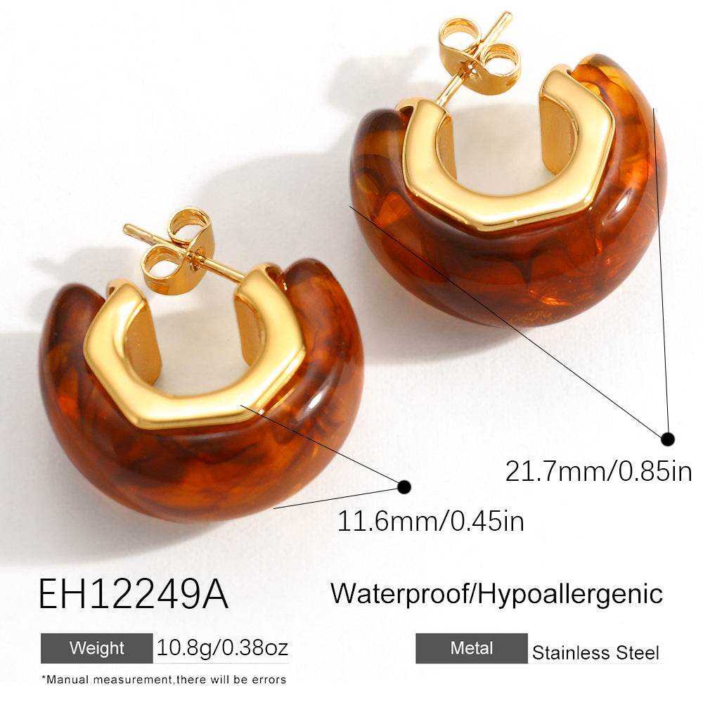 Steel Artistic Retro Style Shaped Large Earrings