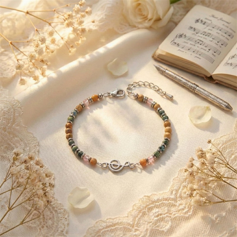 African Turquoise Crystal String Beads Musical Bracelets