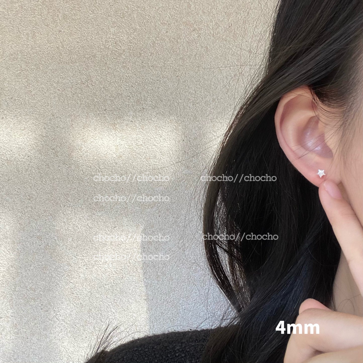 Women's Sterling Sier For Pentagram Zircon Shining Diamond Ear Bone Sweet Rings