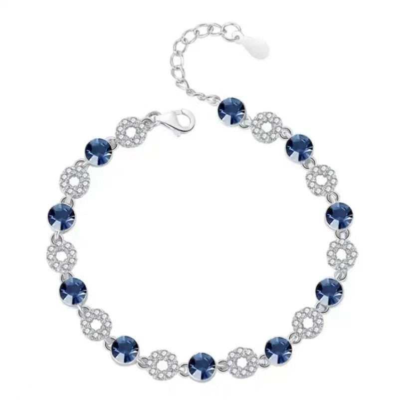 Women's Sterling Sier Ocean Heart Style Light Luxury Minority Bracelets