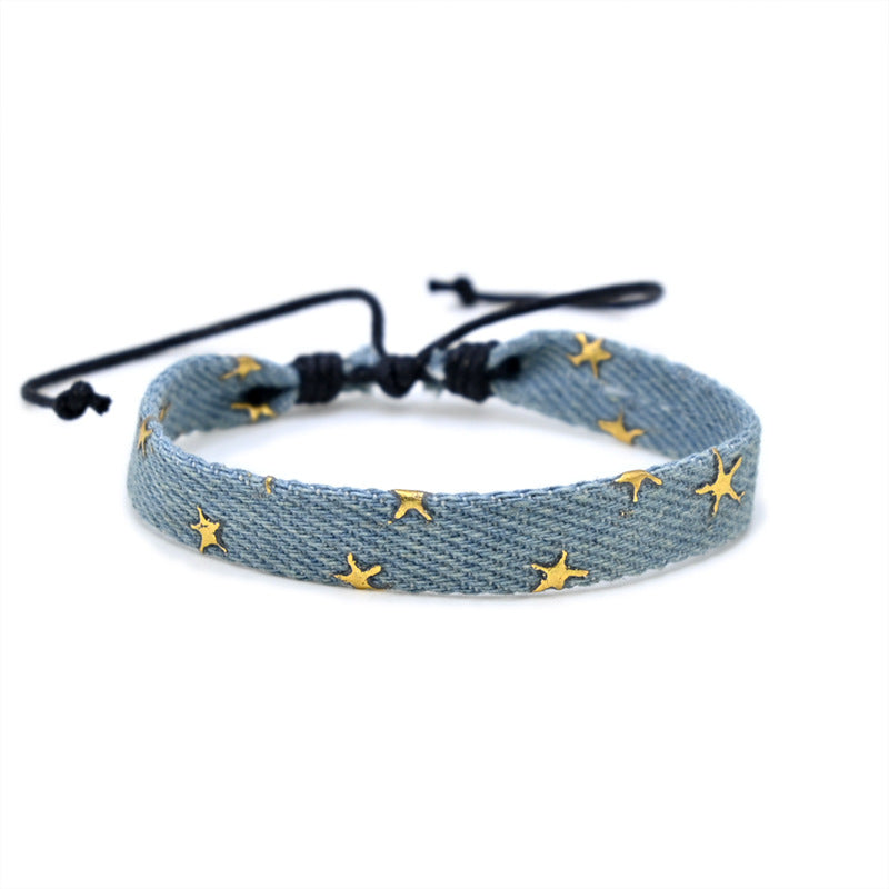 Gold Wax Rope Adjustable Ribbon Carrying Bracelet