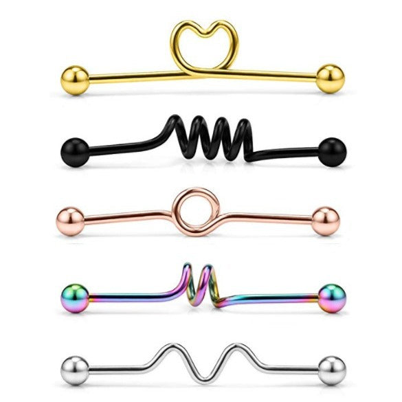 Piece Piercing Industrial Long Brush Holder Earrings