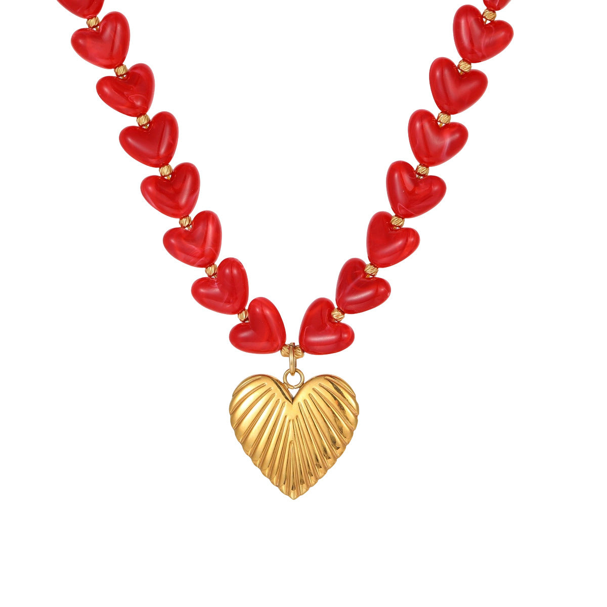 Cool Red Dripping Oil Love Female Niche Jewelry Set