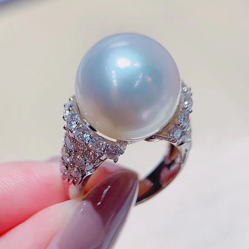 Women's Vintage Imitation Pearl Oversized Luxury Engagement Rings