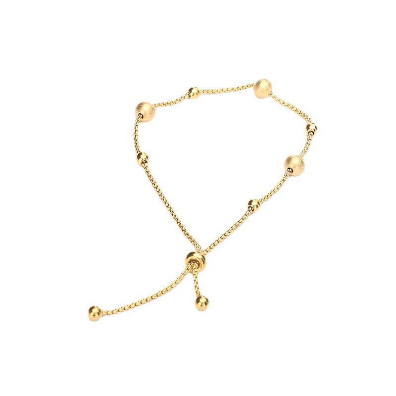 Women's Little Golden Beans Simple Titanium Steel Gold Lucky Beads Bracelets