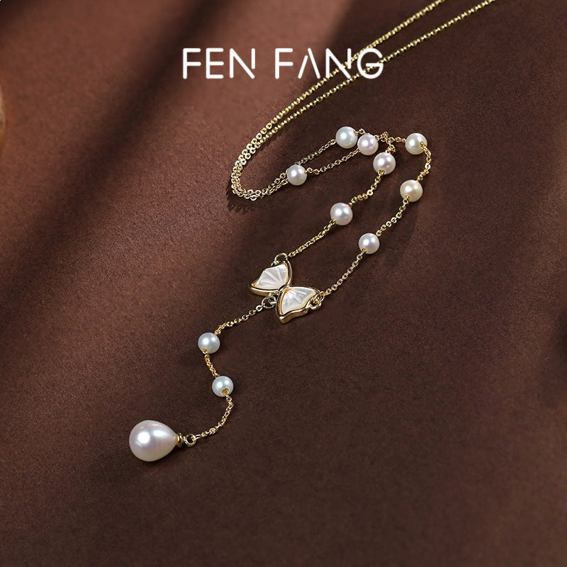 Water Pearl Starry Sky Personality High Sense Clothes Necklace