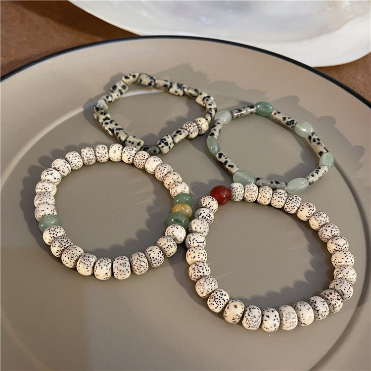 Bracelets naturels classiques en perles de Style chinois pour femmes, couleurs assorties