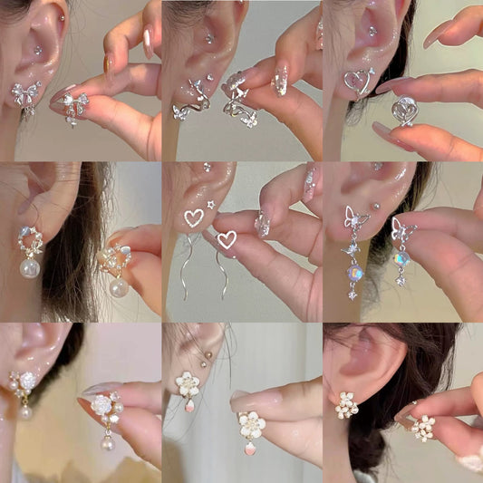 Women's Flower Zircon For Design Fashionable Temperamental Without Rings