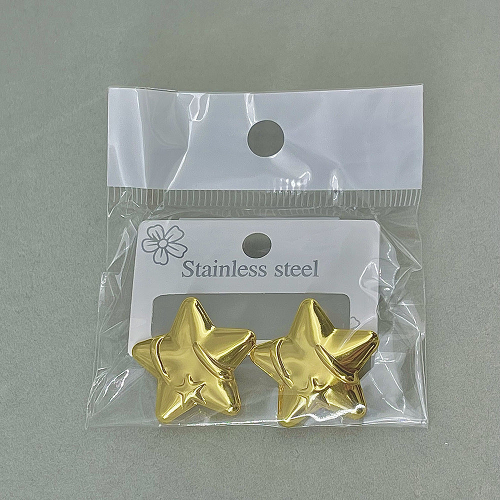 High-grade Fashionable Personalized Starfish Geometric Heart Shape Stud Earrings