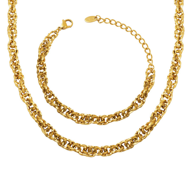 Exaggerated Thick Chain Titanium Steel Gold Bracelets