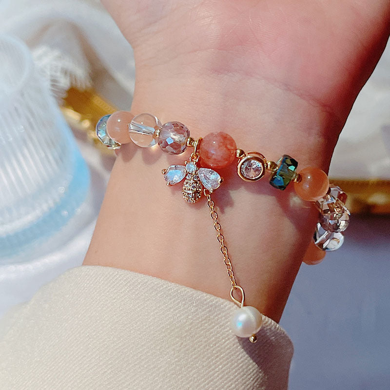 Bracelets Mori de style coréen pour femmes, petite abeille