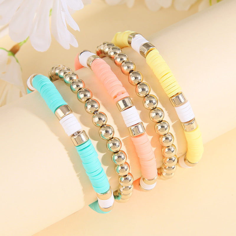 Women's & Men's Clay Ball Pieces Suit Retro Bohemian Bracelets